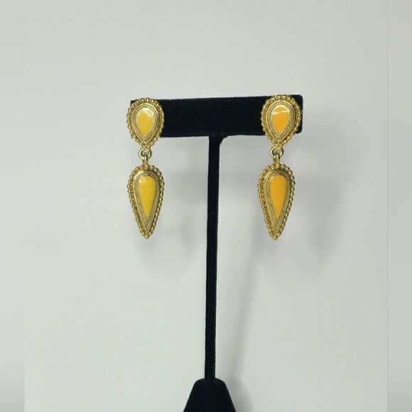 Vintage Gold double drop dangle earrings - Picture 1 of 6